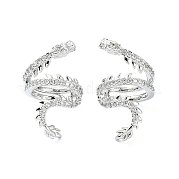 Серьги-каффы из латуни с микропаве и кубическим цирконием EJEW-C086-16P