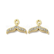 Brass Micro Pave Clear Cubic Zirconia Charms KK-H460-36G