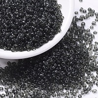 8/0 Opaque Colours Round Glass Seed Beads, Black, Size: about 3mm