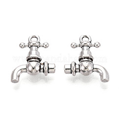 Tibetischer stil Aluminium Anhänger & Charms, Wasserhahn-Anhänger, cadmiumfrei und bleifrei, Antik Silber Farbe, 17x14.5x5 mm, Bohrung: 1.8 mm