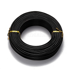Alambre de aluminio anodizado, alambre artesanal de metal flexible, alambre artesanal flexible, para hacer bisutería artesanal, negro, 12 diámetro, 2.0mm, 55 m / 500 g (180.4 pies / 500 g)