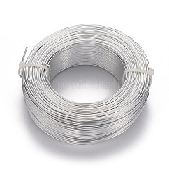Alambre de aluminio anodizado, alambre artesanal de metal flexible, alambre artesanal flexible, para hacer bisutería artesanal, plata, 15 diámetro, 1.5mm, 100 m / 500 g (328 pies / 500 g)