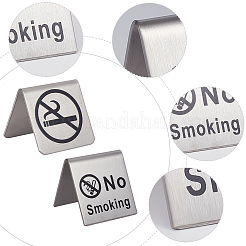 4 soporte para carteles públicos de no fumar de acero inoxidable de 2 estilos&nbsp;AJEW-CP0003-85