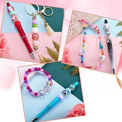 30 pièce de perles acryliques transparentes irisées avec placage UV de 5 couleurs&nbsp;OACR-SZ0001-89