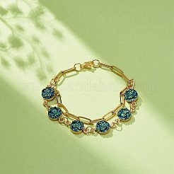 Braccialetti multifilo con maglie in resina druzy&nbsp;BJEW-JB08750