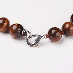 Colliers en forme de perles de tigre naturel&nbsp;NJEW-F138-10mm-02