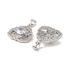 Pendentifs en laiton et zircone cubique transparent&nbsp;KK-G558-07P