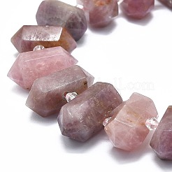 Fili di perline quarzo roso  naturale &nbsp;G-F715-041