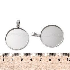 Cabochon-Fassungen für Anhänger aus Edelstahl 304&nbsp;STAS-L282-010P-09