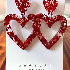Boucles d'oreilles pendantes en acrylique pour la Saint-Valentin&nbsp;FS-WG4CC11-01