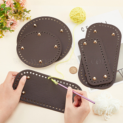 5 stücke 5 stil rechteck & flach rund & oval pu leder stricken häkeln taschen nagel boden shaper pad&nbsp;DIY-PH0013-87A