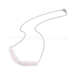 Natürliches Rosenquarz-Chips-Perlen-Schmuckset&nbsp;SJEW-JS01231-06