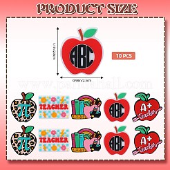 10 Stück 5 Stile Lehrertags-Silikon-Fokalperlen&nbsp;SIL-SZ0001-70