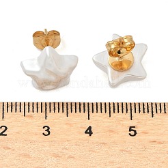 Boucles d'oreilles à tige en acier inoxydable 304 avec imitation de perles en plastique&nbsp;EJEW-R030-01G-03