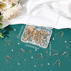 50 Stück echte 18 Karat vergoldete Messing-Horizontalschlaufe mit französischen Ohrringhaken&nbsp;KK-CN0001-81