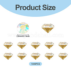 1 sacchetto di cabochon di strass in vetro con retro appuntito&nbsp;RGLA-TADJ0001-01A-07