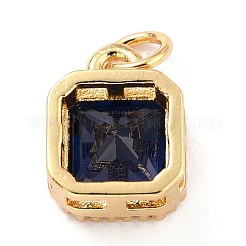 Véritables breloques en zircone cubique incrustée de laiton plaqué 18k or véritable&nbsp;ZIRC-L100-073G-08