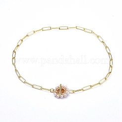 Ensembles de bijoux collier et bracelet chaînes trombones en laiton&nbsp;SJEW-JS01098