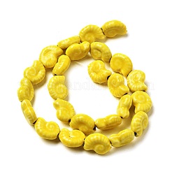 Perles en porcelaine émaillée de la série océan&nbsp;PORC-R002-03-04