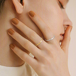 6 Stück 2 Farben 304 Edelstahl Strass schlichte Bandringe für Frauen&nbsp;RJEW-GO0001-20