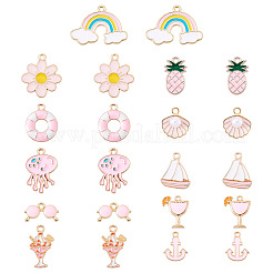 44pcs 11 styles de pendentifs en émail en alliage&nbsp;ENAM-TA0002-95A