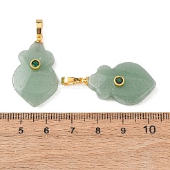 Pendentifs en aventurine vert naturel&nbsp;G-P628-05G-01