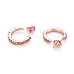 Ottone micro spianare orecchini zirconi&nbsp;EJEW-F198-05