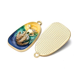 Leichtgoldfarbene Emaille-Anhänger&nbsp;ENAM-B028-10KCG