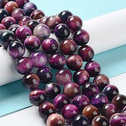 Fili di perline occhio di tigre arcobaleno naturale&nbsp;G-NH0002-A01-C02