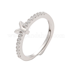 Anelli regolabili in argento sterling s925 con lettere per donna&nbsp;RJEW-M068-01P-Y