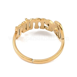 Bague ouverte constellation en acier inoxydable 304 avec placage ionique (IP) pour femme&nbsp;RJEW-C097-01G-10