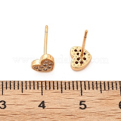 Boucles d'oreilles en laiton avec micro pavé de zircone cubique transparente pour femmes&nbsp;EJEW-G428-25G-04