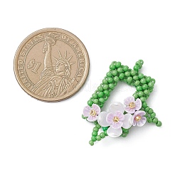 Perlenbesetztes Rechteck mit Blumenanhängern&nbsp;PALLOY-MZ01144-02