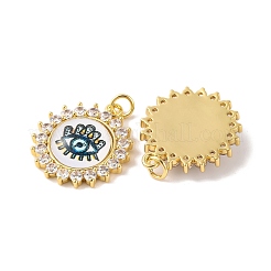 Porte micro ouvrent pendentifs zircone cubique en laiton de placage&nbsp;KK-H486-21G-03
