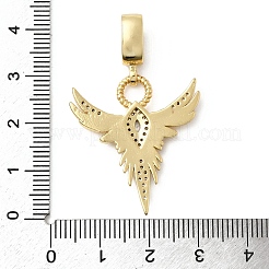 Pendentifs ailes d'ange en laiton micro pavé et zircone cubique transparente&nbsp;KK-H519-16B-G