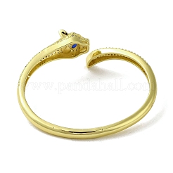 Bracelet en laiton pavé de zircons cubiques bleus et transparents&nbsp;BJEW-K246-09G