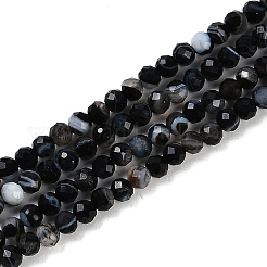 Brins de perles d'agate à bandes naturelles&nbsp;G-P553-G10-02