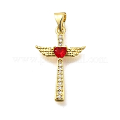 Pendentifs avec zircon cubiques à micro-pavés en laiton&nbsp;KK-Q066-40G