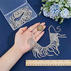 2 bracelet de cheville bohème en laiton avec strass et pompon pour femme&nbsp;AJEW-PH0007-81S