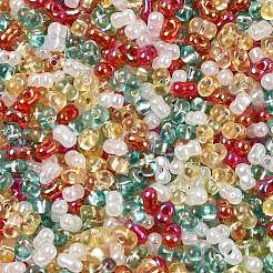 4 Farbe Weihnachts-Erdnuss-Glasperlen&nbsp;SEED-X0058-07