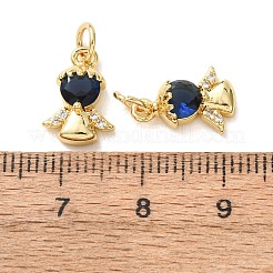 Messing-Anhänger mit Mikropavé-Fassung aus blauen Zirkonia&nbsp;CU-E003-05G