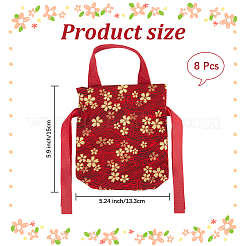Borse portaoggetti con coulisse in tessuto stampato a fiori&nbsp;ABAG-WH20010-20D-01