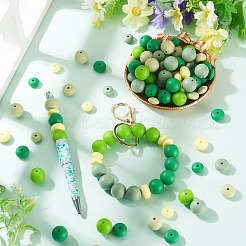 120 pièces 12 styles de perles focales en silicone&nbsp;SIL-CW0001-01A