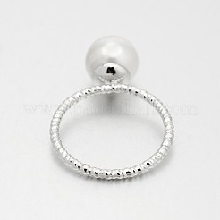 Messing Acryl Perlenfingerringe für Hochzeit Schmuck&nbsp;LS-RJEW-J061-P