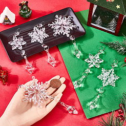 15 stücke 3 stile weihnachten acryl schneeflocke anhänger dekorationen&nbsp;HJEW-SP0001-04A