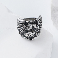 Fingerringe aus Edelstahl 304 mit Schlangen- und Adlermotiv für Herren&nbsp;TH9949-1