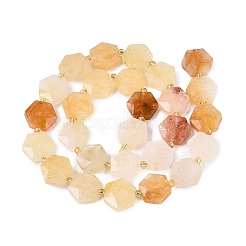 Natürliche goldene Seidenjadeperlenstränge&nbsp;G-N368-01A-16