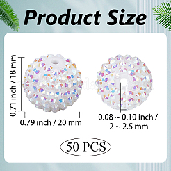 50pcs perles de strass en résine&nbsp;RESI-PA0001-45B
