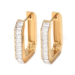 Pendientes de aro con circonitas cúbicas transparentes y pavé de acero inoxidable 304&nbsp;EJEW-D367-01G