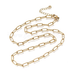 Collane a catena testurizzata a graffetta in acciaio inossidabile 304 da 4 mm per uomo e donna&nbsp;SA-CBAB767-09G